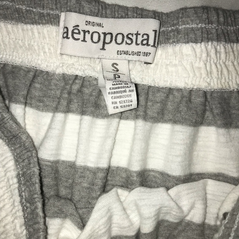 Aeropostale Y2K Gray & White Striped Tube Top